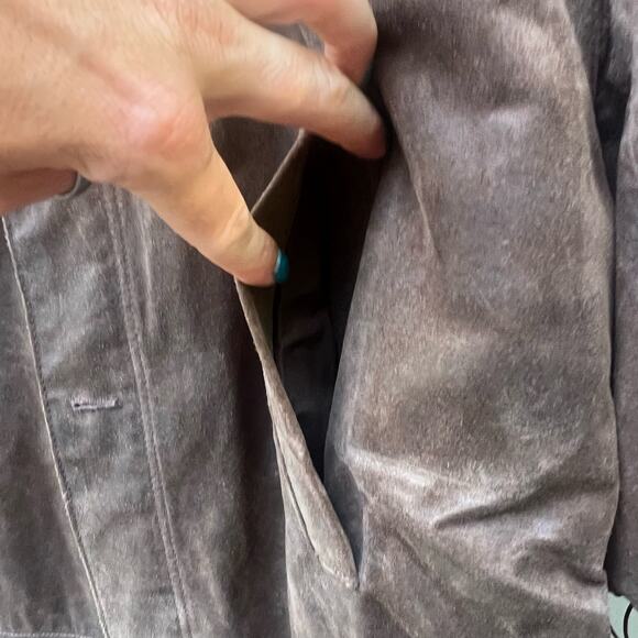 Y2K Timberland Suede Leather Cowboy Chore Coat Chocolate Brown Coat Jacket XL - Picture 10 of 10